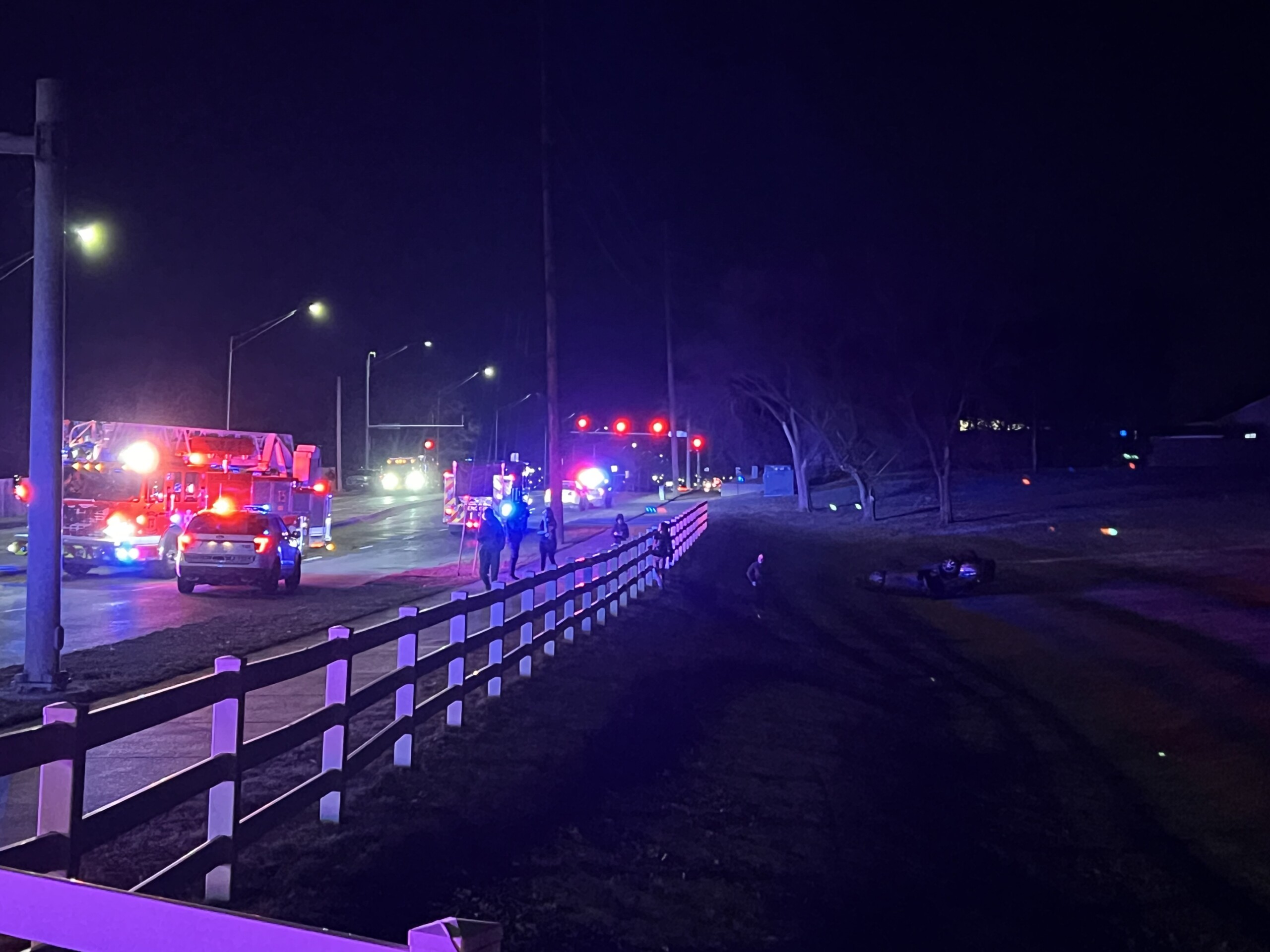 Two-vehicle crash in north Lincoln leaves one car in nearby ravine